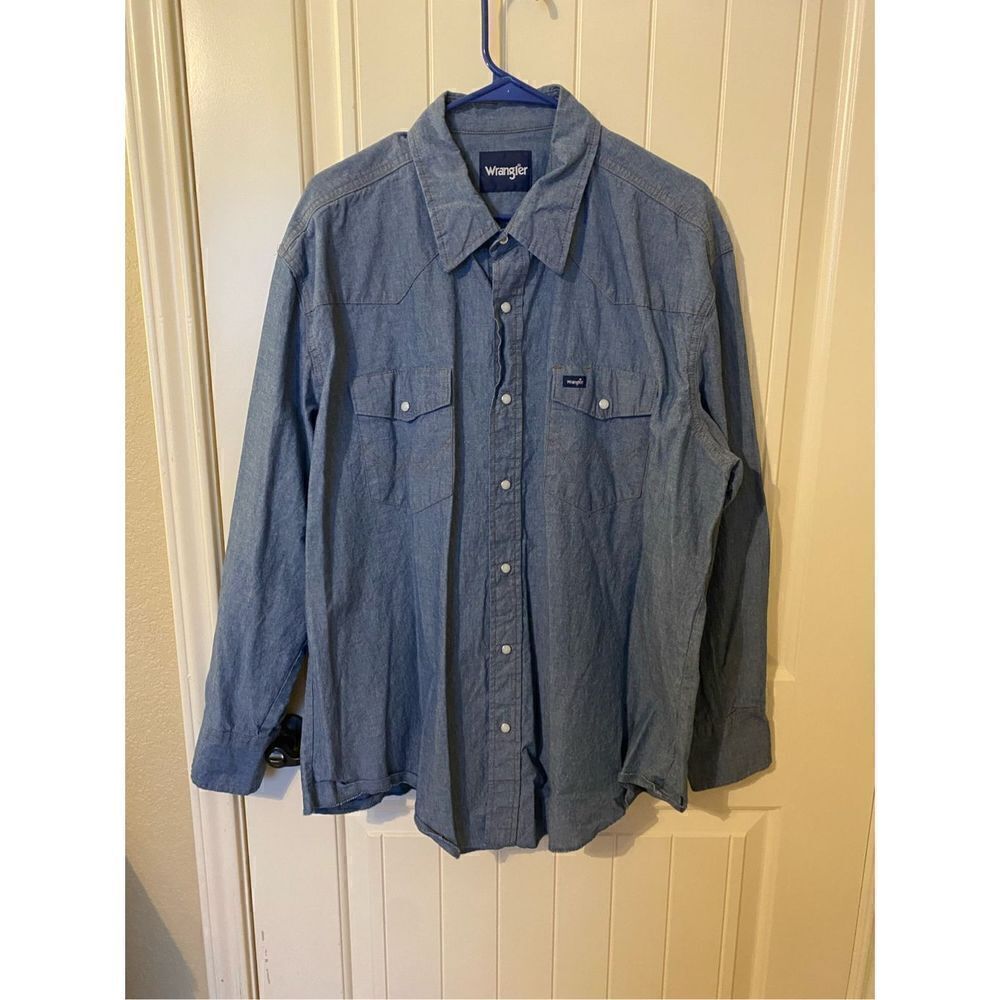 NWOT Wrangler Men’s Cowboy Cut Western Firm Finish Work Shirt - Size XXL - MS709